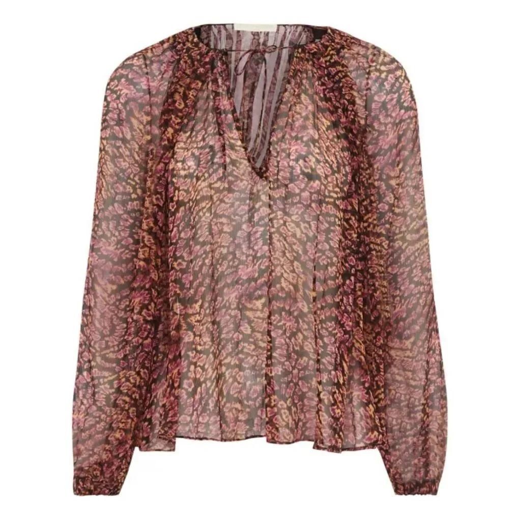 ULLA JOHNSON lPauline Silk blouse in Garnet NWT Size 6